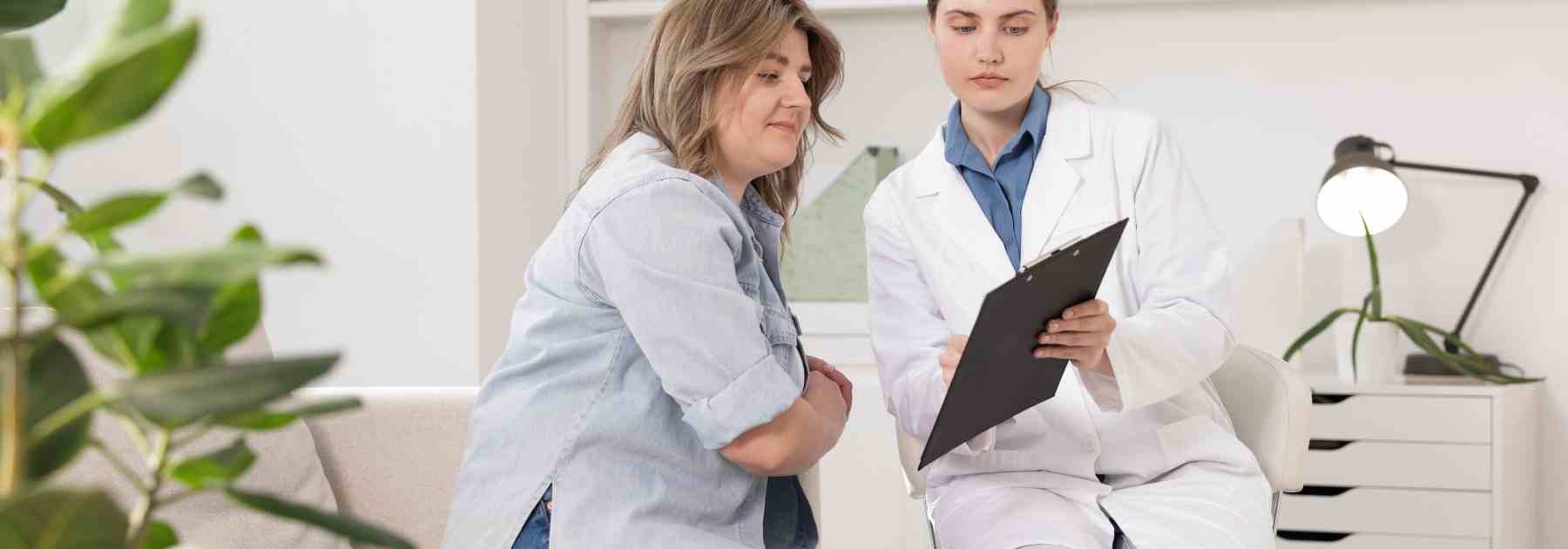 Woman visiting our weight loss clinician in Wales
